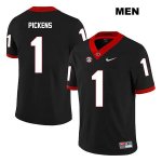 Men's Georgia Bulldogs NCAA #1 George Pickens Nike Stitched Black Legend Authentic College Football Jersey RRB1254FZ